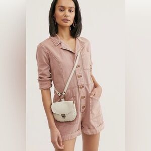 Free People Pink Dusty Rose Elaine Shortalls